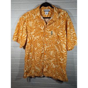 Columbia Orange Hawaiian Button Down Shirt Men's Size L‎